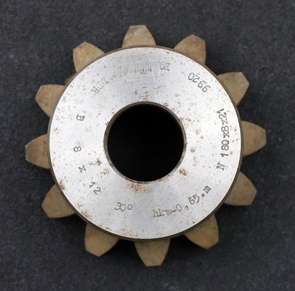 Bild des Artikels PWS-Glockenschneidrad-für-Zahnwellen-DIN5480-m=8mm-EGW-30°-Z=12-hkw-0,65m