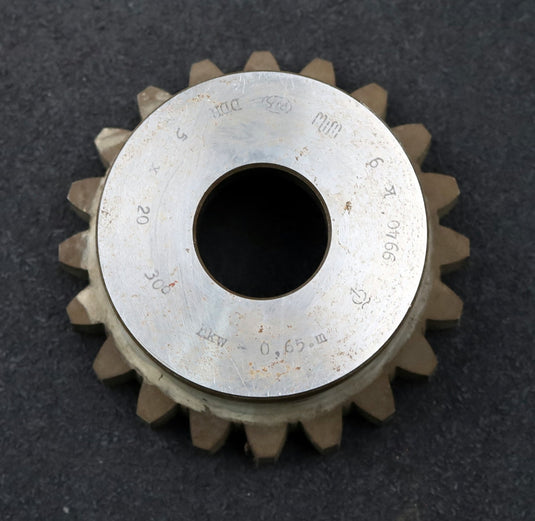 Bild des Artikels PWS-Glockenschneidrad-für-Zahnwellen-DIN5480-m=5mm-EGW-30°-Z=20-Ø107x42xØ1-1/4"