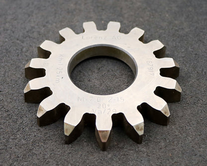 Bild des Artikels LORENZ-Scheibenschneidrad-gear-shaper-m=-7mm-EGW-20°-Z=-15-Kh-1,25m