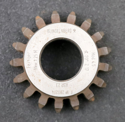 Bild des Artikels KLINGELNBERG-Scheibenschneidrad-gear-shaper-m=-4,5mm-EGW-20°-Z=17-Hkw-1,25m