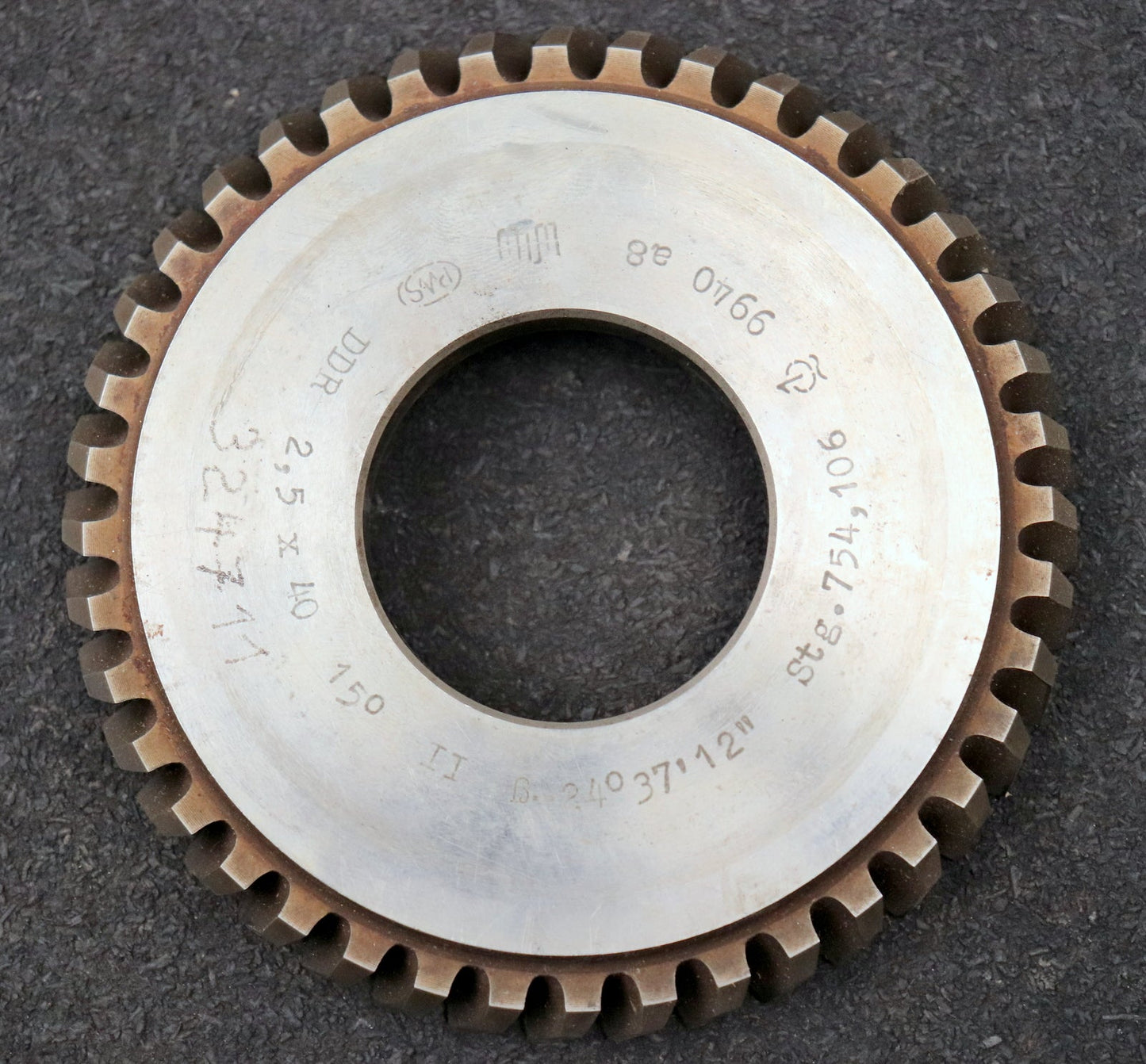 Bild des Artikels PWS-Scheibenschneidrad-mit-Treppenschliff-m=-2,5mm-15°-EGW-Z=-40-Ø118x17xØ1-3/4"