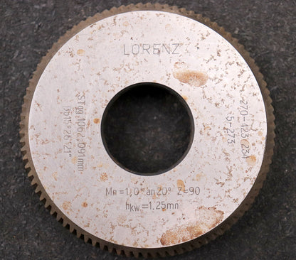 Bild des Artikels LORENZ-Scheibenschneidrad-mit-Treppenschliff-gear-shaper-m=-1mm-EGW-20°-Z=-90