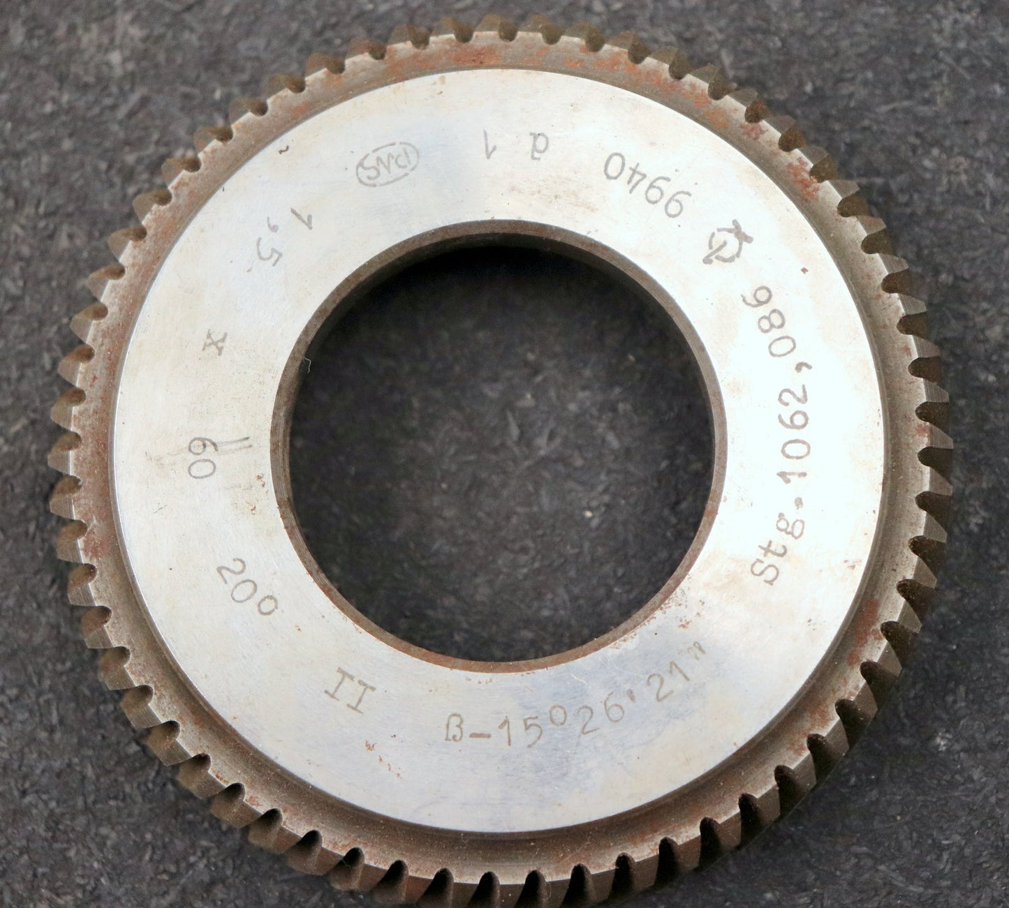 Bild des Artikels PWS-Scheibenschneidrad-gear-shaper-m=-1,5mm-EGW-20°-Z=-60-schrägverzahnt-RECHTS