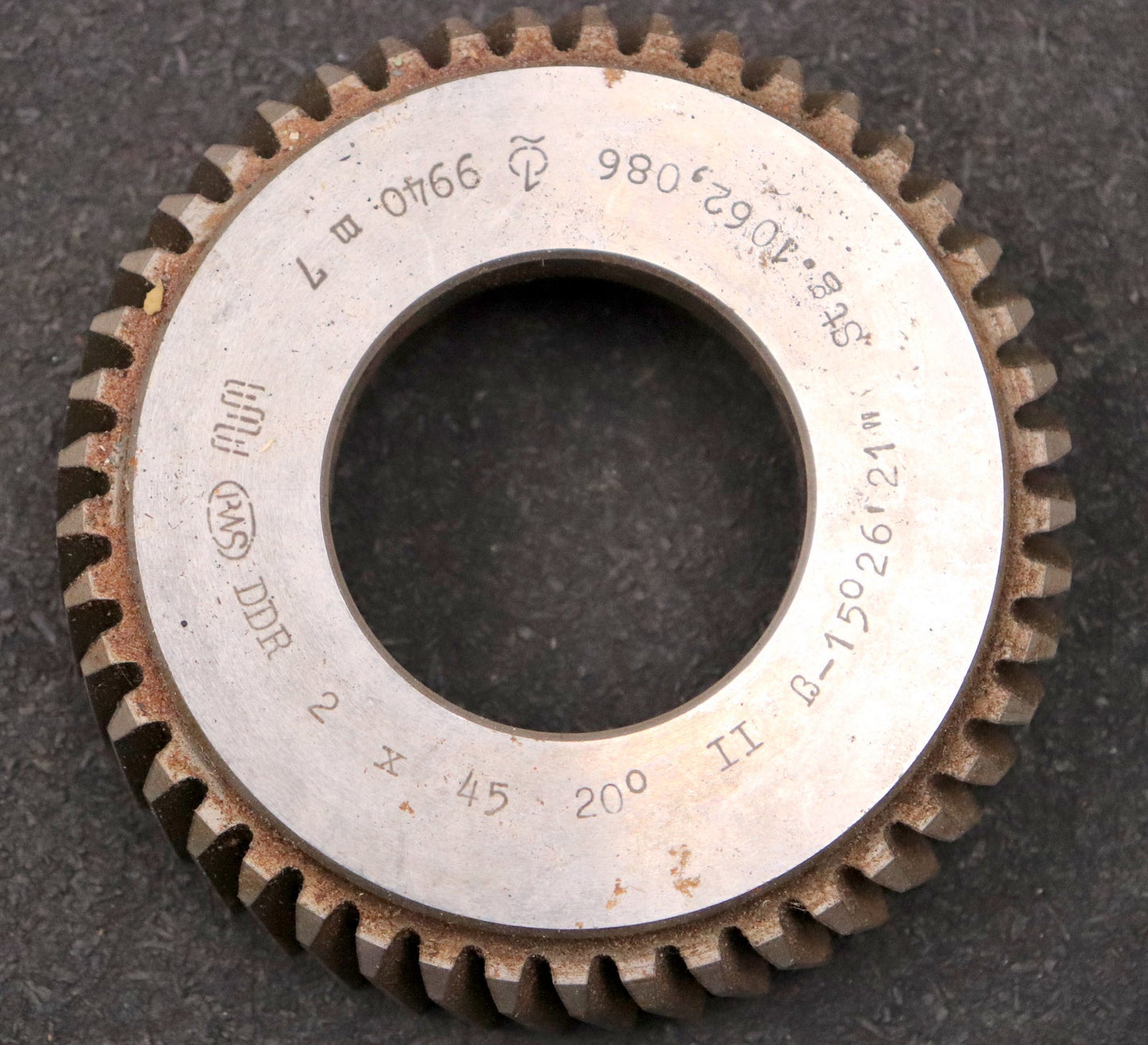 Bild des Artikels PWS-Scheibenschneidrad-mit-Treppenschliff-m=-2mm-EGW-20°-Z=-45-ß-15°26'21"-BP-II