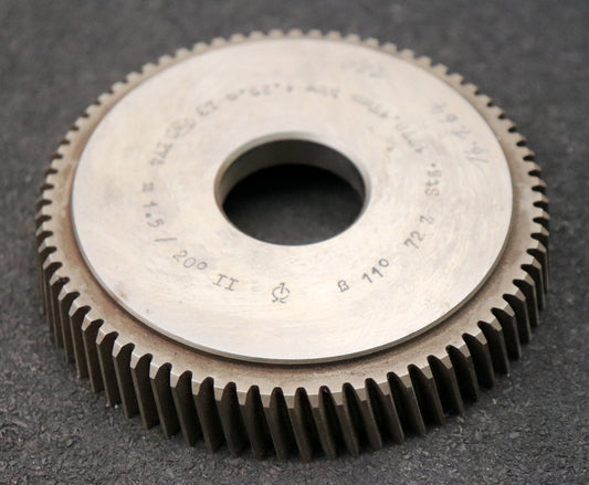 Bild des Artikels PWS-Scheibenschneidrad---Treppenschliff-gear-shaper-m=-1,5mm-EGW-20°-Z=-72-ß-11°