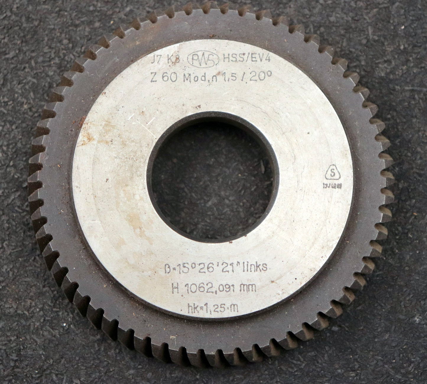 Bild des Artikels PWS-Scheibenschneidrad---Treppenschliff-m=-1,5mm-EGW-20°-Z=-60-ß-15°26'21"