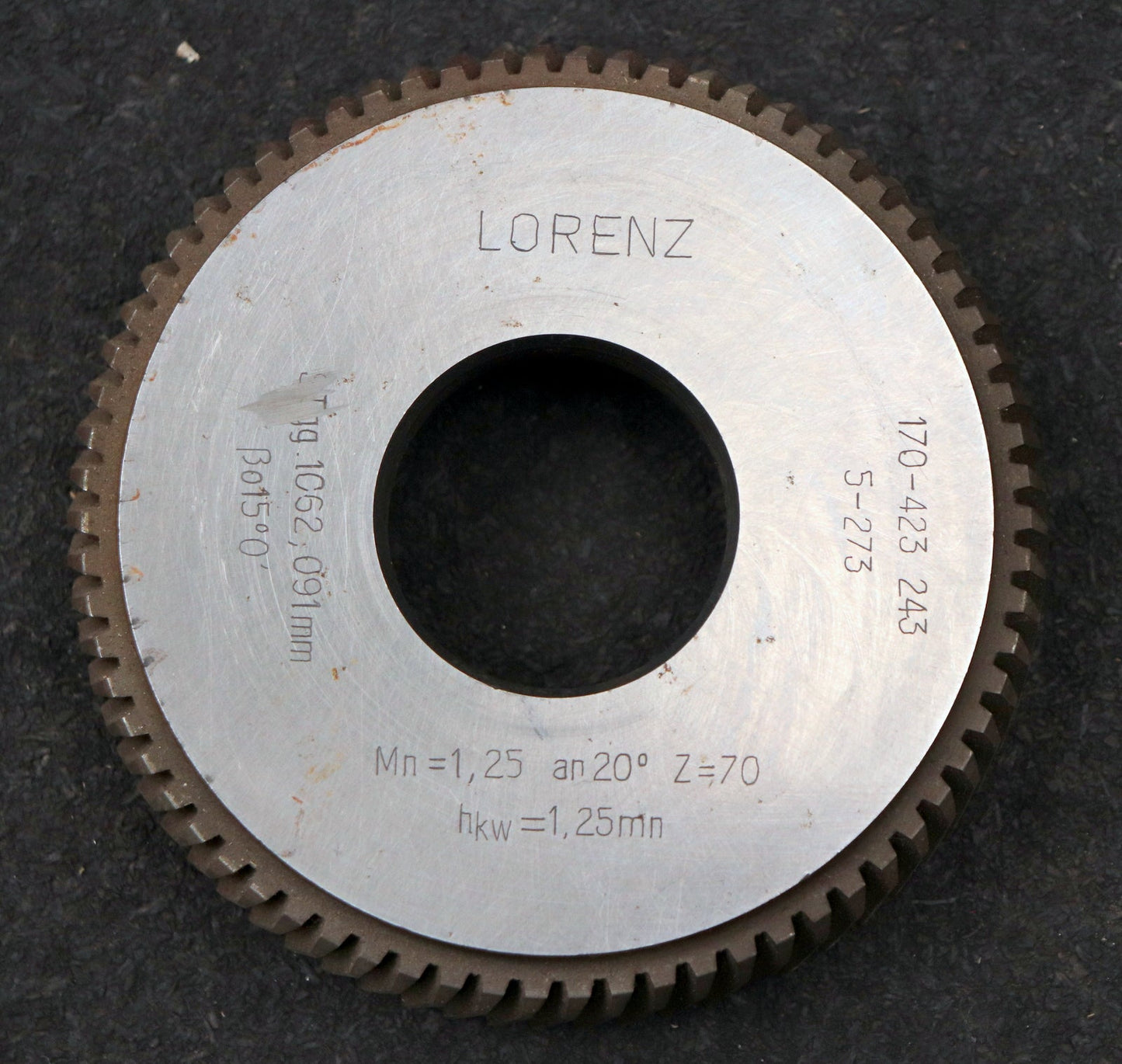 Bild des Artikels LORENZ-Scheibenschneidrad-mit-Treppenschliff-m=-1,25mm-EGW-20°-Ø94x20xØ1-1/4"
