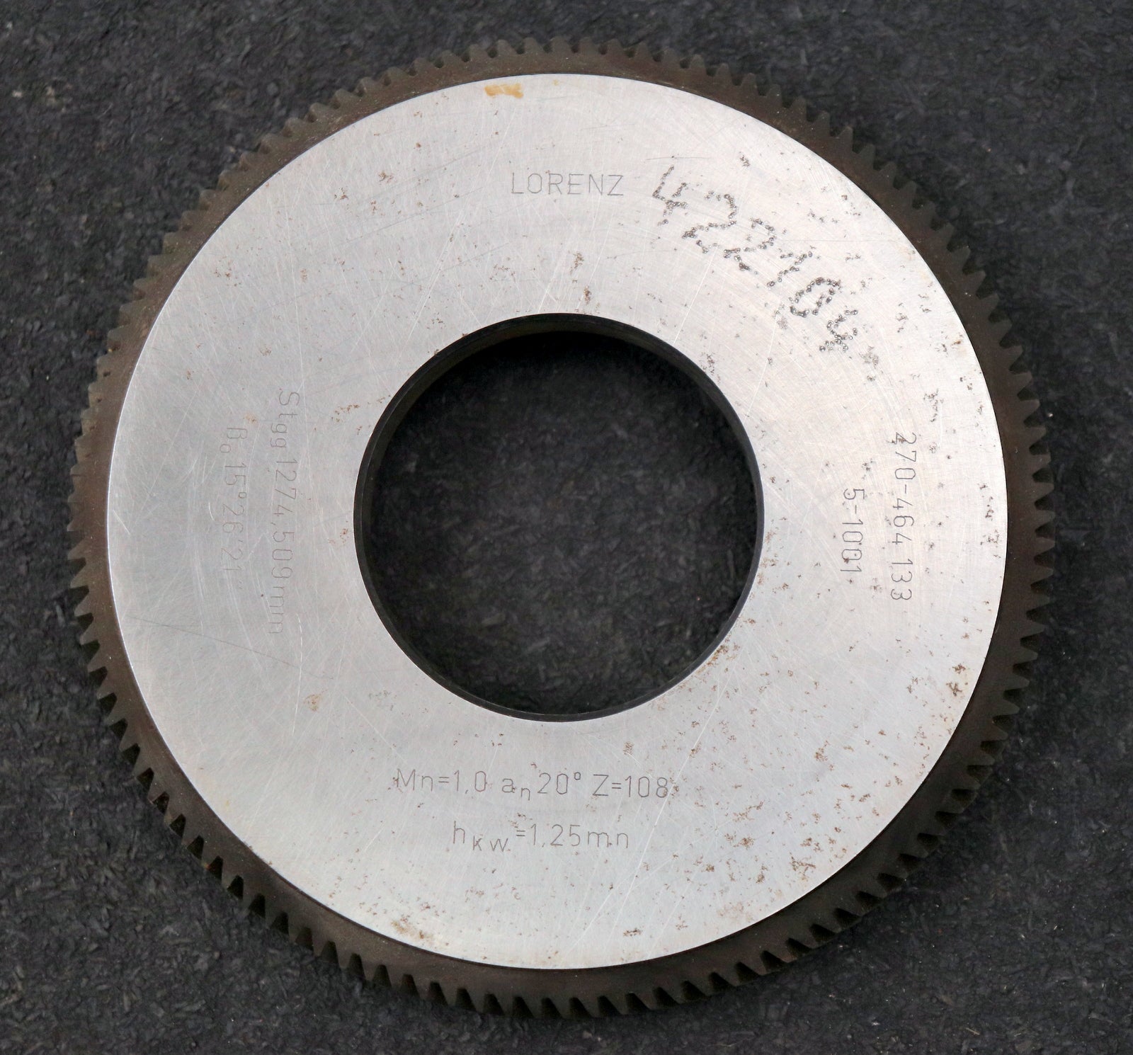 Bild des Artikels LORENZ-Glockenschneidrad---Treppenschliff-m=-1mm-EGW-20°-Z=-108-Ø115x17xØ1-3/4"