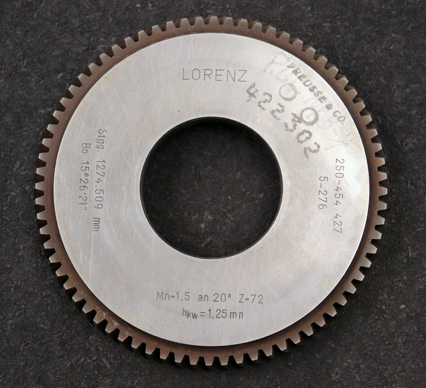 Bild des Artikels LORENZ-Scheibenschneidrad-mit-Treppenschliff-m=-1,5mm-EGW-20°-Z=-72-hkw=-1,25mn