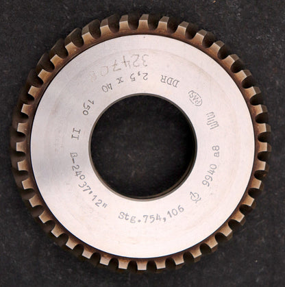 Bild des Artikels PWS-Scheibenschneidrad---Treppenschliff-m=-2,5mm-EGW-15°-Z=-40-Ø117x20xØ1-3/4"