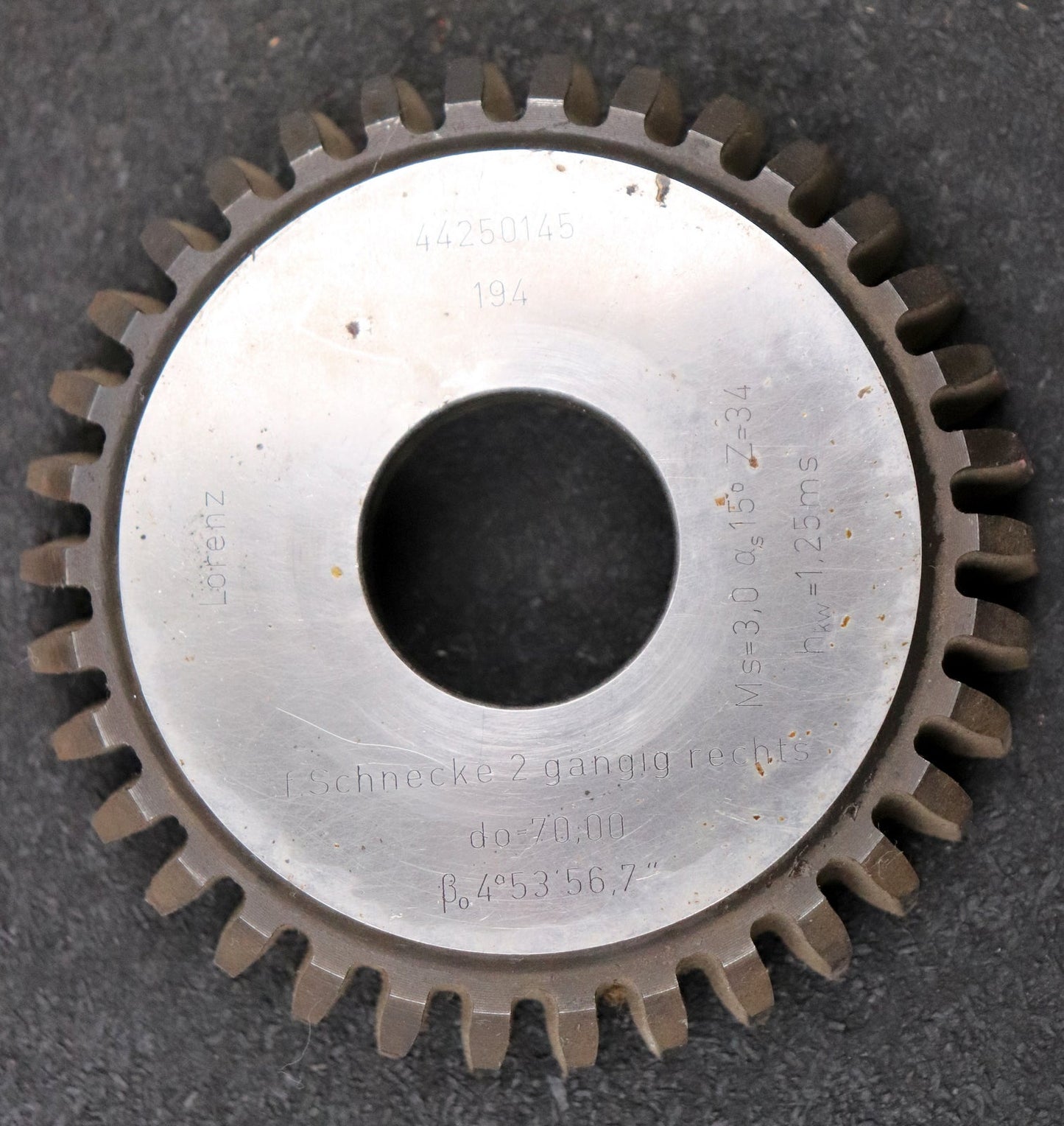 Bild des Artikels LORENZ-Scheibenschneidrad---Treppenschliff-Schnecke-2gg.Rechts-m=-3mm-EGW-15°