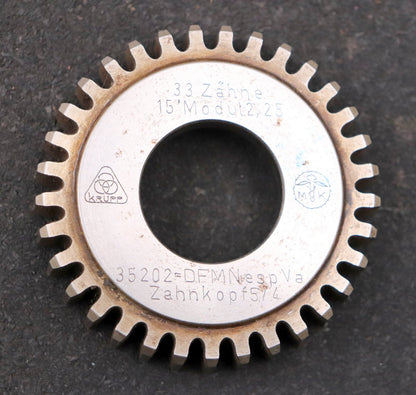 Bild des Artikels Scheibenschneidrad-m=-2,25mm-EGW-15°-Z=-33-Zahnkopf-5/4-Ø81x19xØ1-1/4"-gebraucht