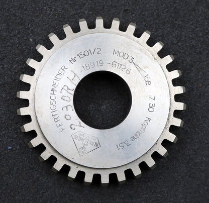 Bild des Artikels KLINGELNBERG-Scheibenschneidrad-gear-shaper-m=-3mm-EGW-15°-Z=-30-Fertigschneider