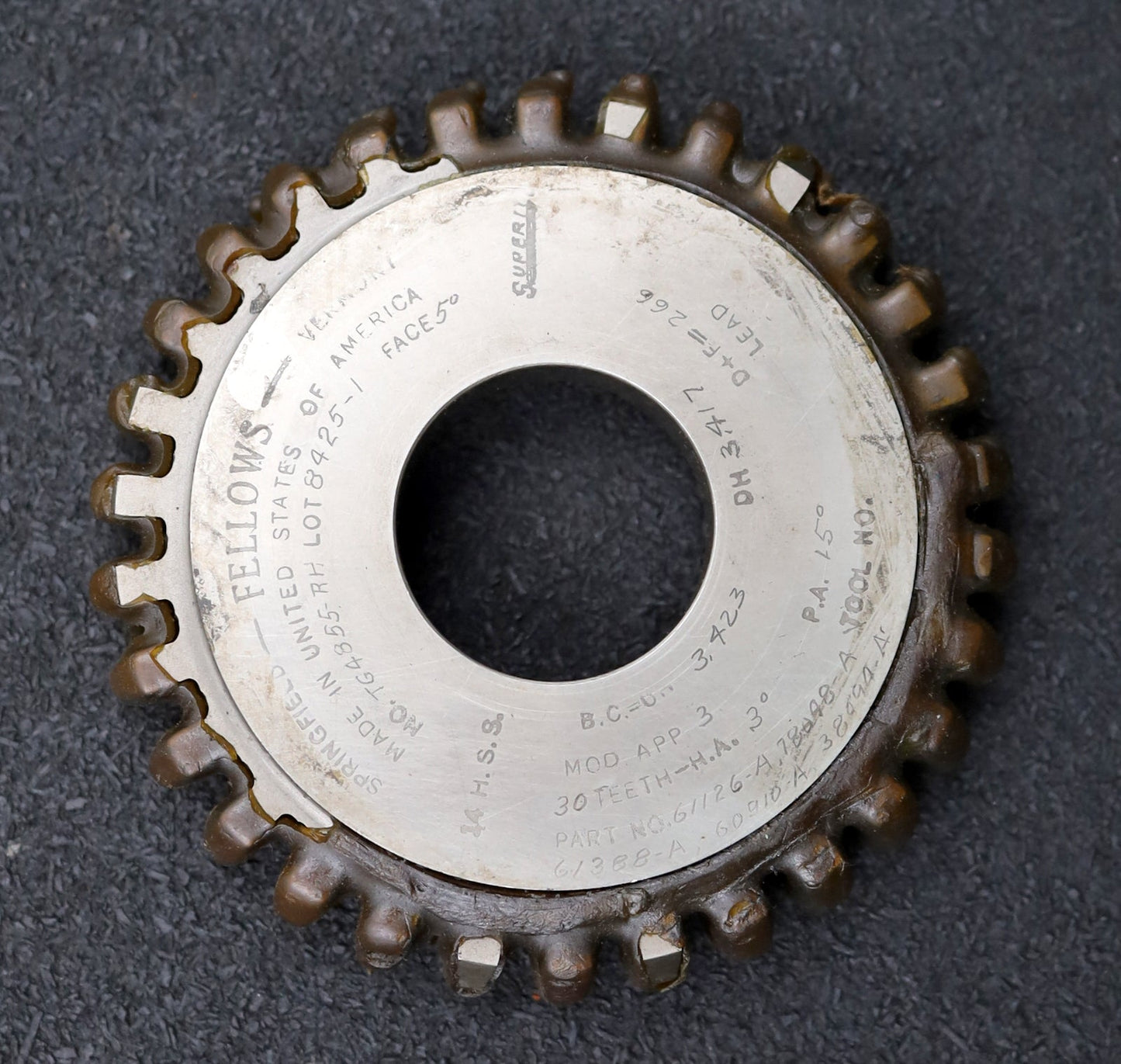 Bild des Artikels FELLOWS-Scheibenschneidrad-gear-shaper-m=-3mm-EGW-15°-Z=-30-ß=-H.A.=-3°-HSS