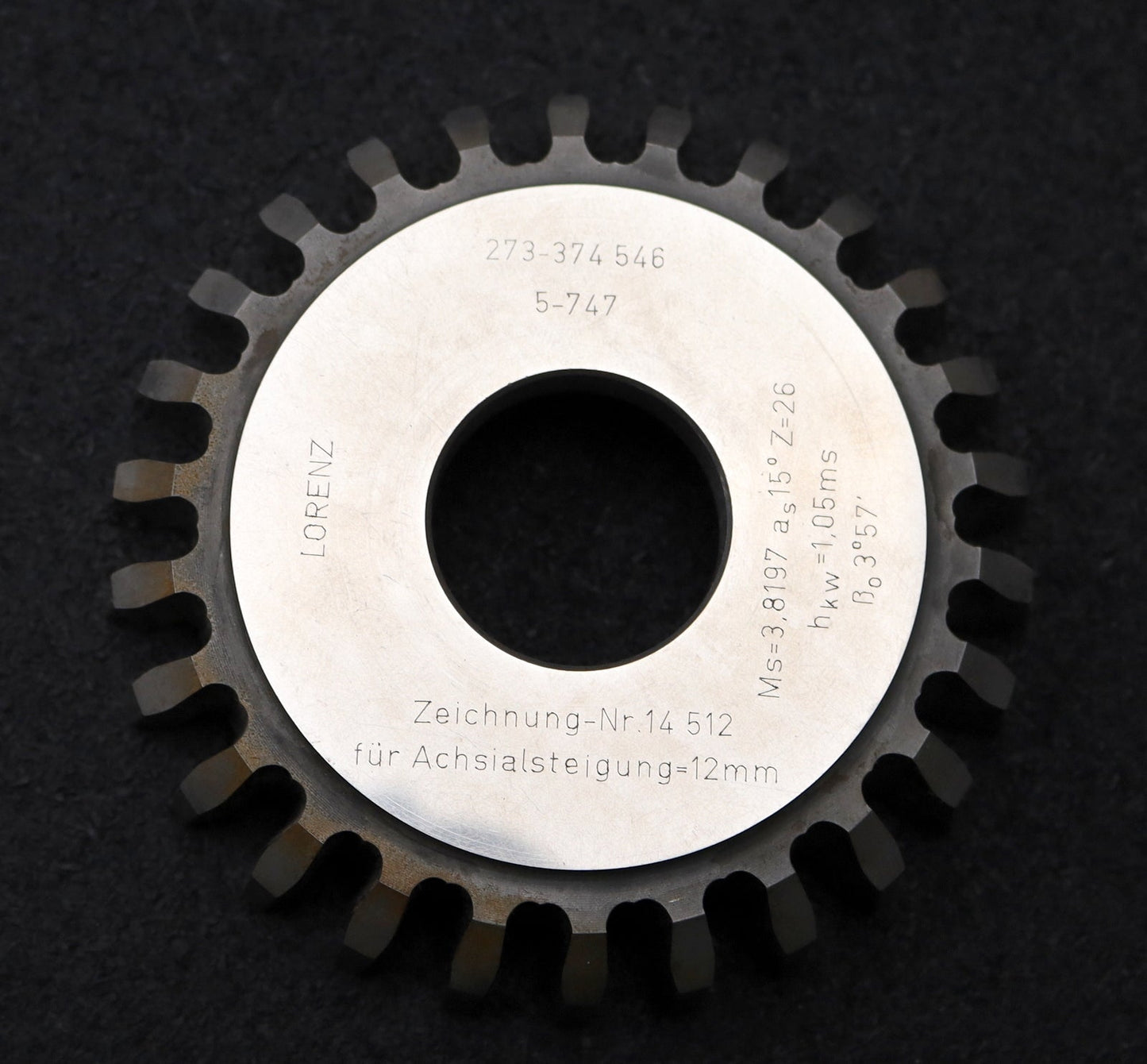 Bild des Artikels LORENZ-Scheibenschneidrad-mit-Treppenschliff-gear-shaper-m=-3,8197mm-EGW-15°