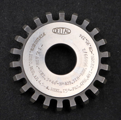 Bild des Artikels DELTAL-Scheibenschneidrad-gear-shaper-m=-4,5mm-EGW-15°-Z=-22-Fertigschneider