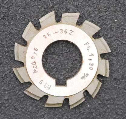 Bild des Artikels DOLD-Zahnformfräser-m=-0,6mm-No.-5-für-Z=-26-34-EGW-15°-gear-profile-cutter