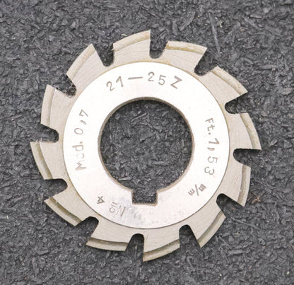Bild des Artikels DOLD-Zahnformfräser-m=-0,7mm-No.-4-für-Z=-21-25-EGW-15°-gear-profile-cutter