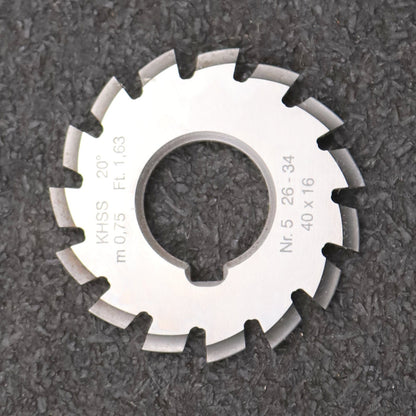 Bild des Artikels DOLD-Zahnformfräser-m=-0,75mm-No.-5-für-Z=-26-34-EGW-20°-gear-profile-cutter