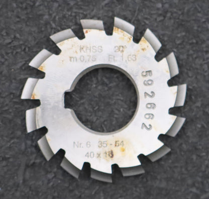Bild des Artikels DOLD-Zahnformfräser-m=-0,75mm-No.-6-für-Z=-35-54-EGW-20°-gear-profile-cutter