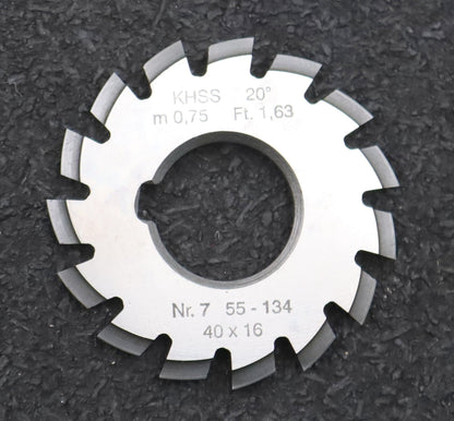 Bild des Artikels DOLD-Zahnformfräser-m=-0,75mm-No.-7-für-Z=-55-134-EGW-20°-gear-profile-cutter