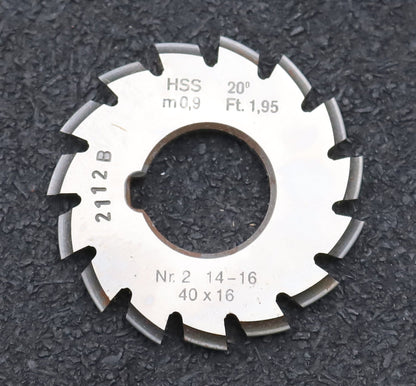Bild des Artikels DOLD-Zahnformfräser-m=-0,9mm-No.-2-für-Z=-14-16-EGW-20°-gear-profile-cutter