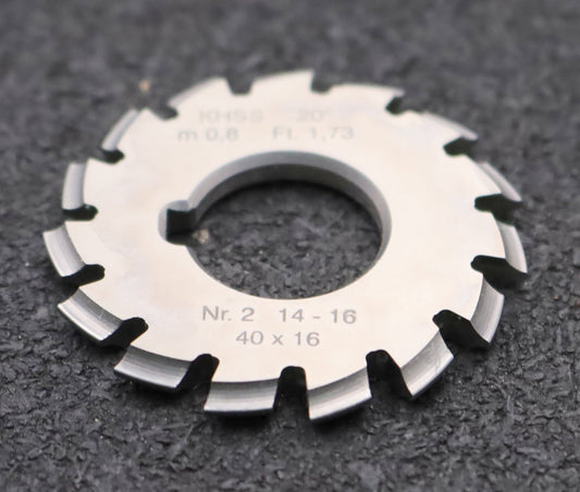 Bild des Artikels DOLD-Zahnformfräser-m=-0,8mm-No.-2-für-Z=-14-16-EGW-20°-gear-profile-cutter