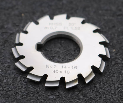 Bild des Artikels DOLD-Zahnformfräser-m=-0,7mm-No.-2-für-Z=-14-16-EGW-20°-gear-profile-cutter
