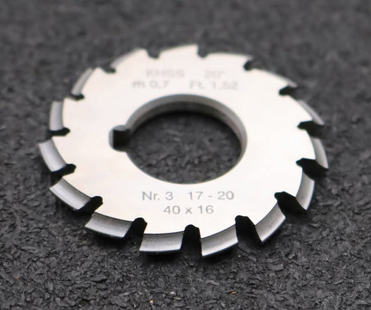 Bild des Artikels DOLD-Zahnformfräser-m=-0,7mm-No.-3-für-Z=-17-20-EGW-20°-gear-profile-cutter
