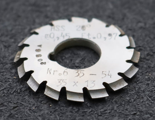Bild des Artikels DOLD-Zahnformfräser-m=-0,45mm-No.-6-für-Z=-35-54-EGW-20°-gear-profile-cutter