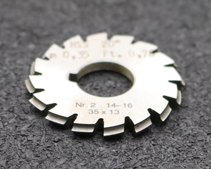 Bild des Artikels DOLD-Zahnformfräser-m=-0,35mm-No.-2-für-Z=-14-16-EGW-20°-gear-profile-cutter