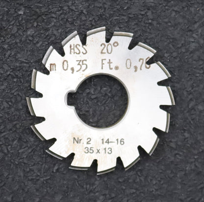 Bild des Artikels DOLD-Zahnformfräser-m=-0,35mm-No.-2-für-Z=-14-16-EGW-20°-gear-profile-cutter