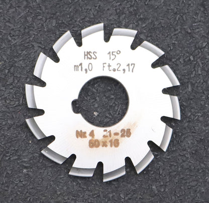 Bild des Artikels DOLD-Zahnformfräser-m=-1mm-No.-4-für-Z=-21-25-EGW-15°-gear-profile-cutter