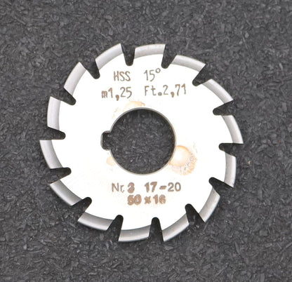 Bild des Artikels DOLD-Zahnformfräser-m=-1,25mm-No.-3-für-Z=-17-20-EGW-15°-gear-profile-cutter