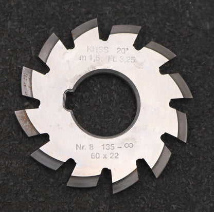 Bild des Artikels DOLD-Zahnformfräser-m=-1,5mm-No.-8-für-Z=-135-00-EGW-20°-gear-profile-cutter