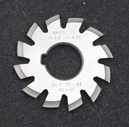 Bild des Artikels DOLD-Zahnformfräser-m=-2mm-No.-5-für-Z=-26-34-EGW-20°-gear-profile-cutter