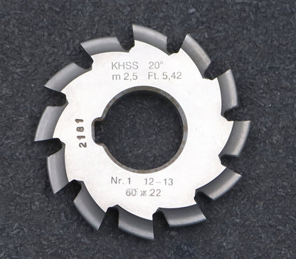 Bild des Artikels DOLD-Zahnformfräser-m=-2,5mm-No.-1-für-Z=-12-13-EGW-20°-LKN-gear-profile-cutter