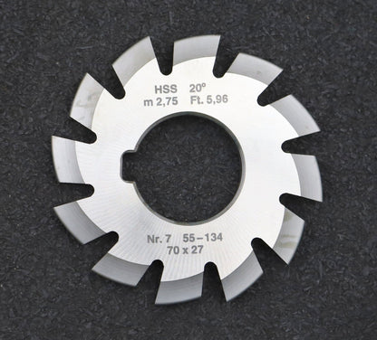 Bild des Artikels DOLD-Zahnformfräser-m=-2,75mm-No.-7-für-Z=-55-134-EGW-20°-gear-profile-cutter