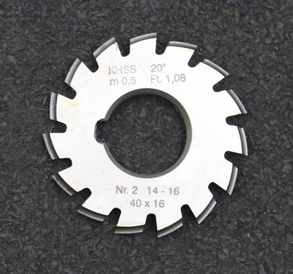 Bild des Artikels DOLD-Zahnformfräser-m=-0,5mm-No.-2-für-Z=-14-16-EGW-20°-gear-profile-cutter