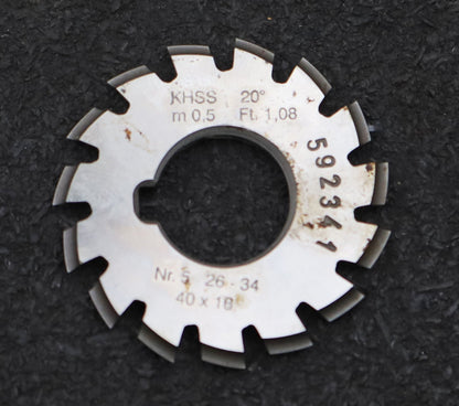 Bild des Artikels DOLD-Zahnformfräser-m=-0,5mm-No.-5-für-Z=-26-34-EGW-20°-gear-profile-cutter