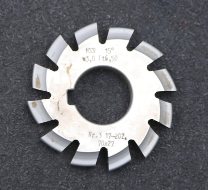 Bild des Artikels DOLD-Zahnformfräser-m=-3mm-No.-3-für-Z=-17-20-EGW-15°-gear-profile-cutter