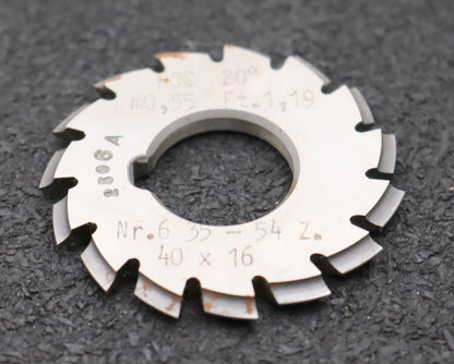 Bild des Artikels DOLD-Zahnformfräser-m=-0,55mm-No.-6-für-Z=-35-54-EGW-20°-gear-profile-cutter