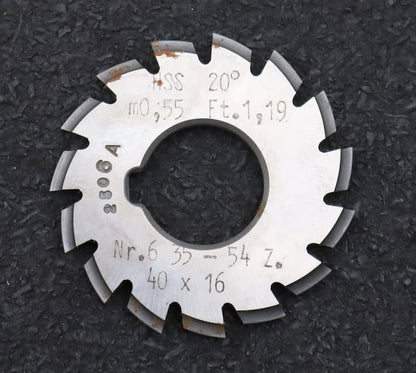 Bild des Artikels DOLD-Zahnformfräser-m=-0,55mm-No.-6-für-Z=-35-54-EGW-20°-gear-profile-cutter
