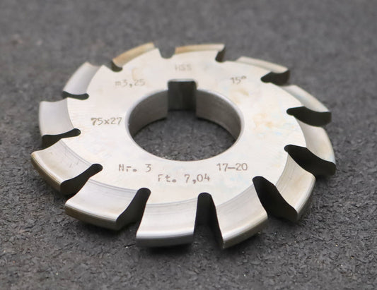 Bild des Artikels DOLD-Zahnformfräser-m=-3,25mm-No.-3-für-Z=-17-20-EGW-15°-gear-profile-cutter