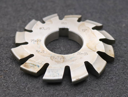 Bild des Artikels DOLD-Zahnformfräser-m=-3,25mm-No.-5-für-Z=-26-34-EGW-15°-gear-profile-cutter