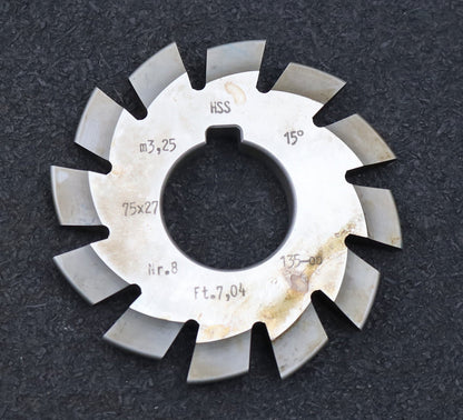 Bild des Artikels DOLD-Zahnformfräser-m=-3,25mm-No.-8-für-Z=-135-00-EGW-15°-gear-profile-cutter