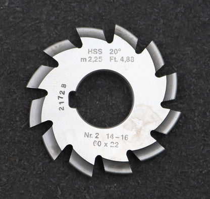 Bild des Artikels DOLD-Zahnformfräser-m=-2,25mm-No.-2-für-Z=-14-16-EGW-20°-gear-profile-cutter