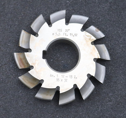 Bild des Artikels DOLD-Zahnformfräser-m=-5,5mm-No.-1-für-Z=-12-13-EGW-20°-gear-profile-cutter
