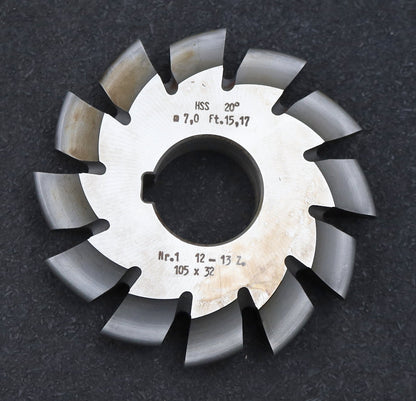 Bild des Artikels DOLD-Zahnformfräser-m=-7mm-No.-1-für-Z=-12-13-EGW-20°-Ø105x32mm-LKN