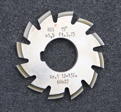 Bild des Artikels DOLD-Zahnformfräser-m=-1,5mm-No.-1-für-Z=-12-13-EGW-15°-gear-profile-cutter